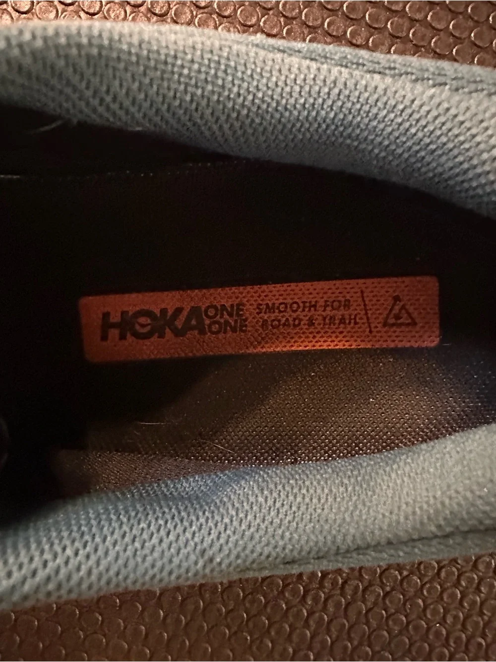Hoka One One Challenger—Blue Trail Sneakers with Salmon and Yellow Soles